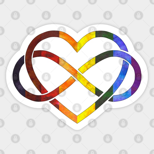 Polyamory Heart - Rainbow Pride Sticker by Tiger Torre